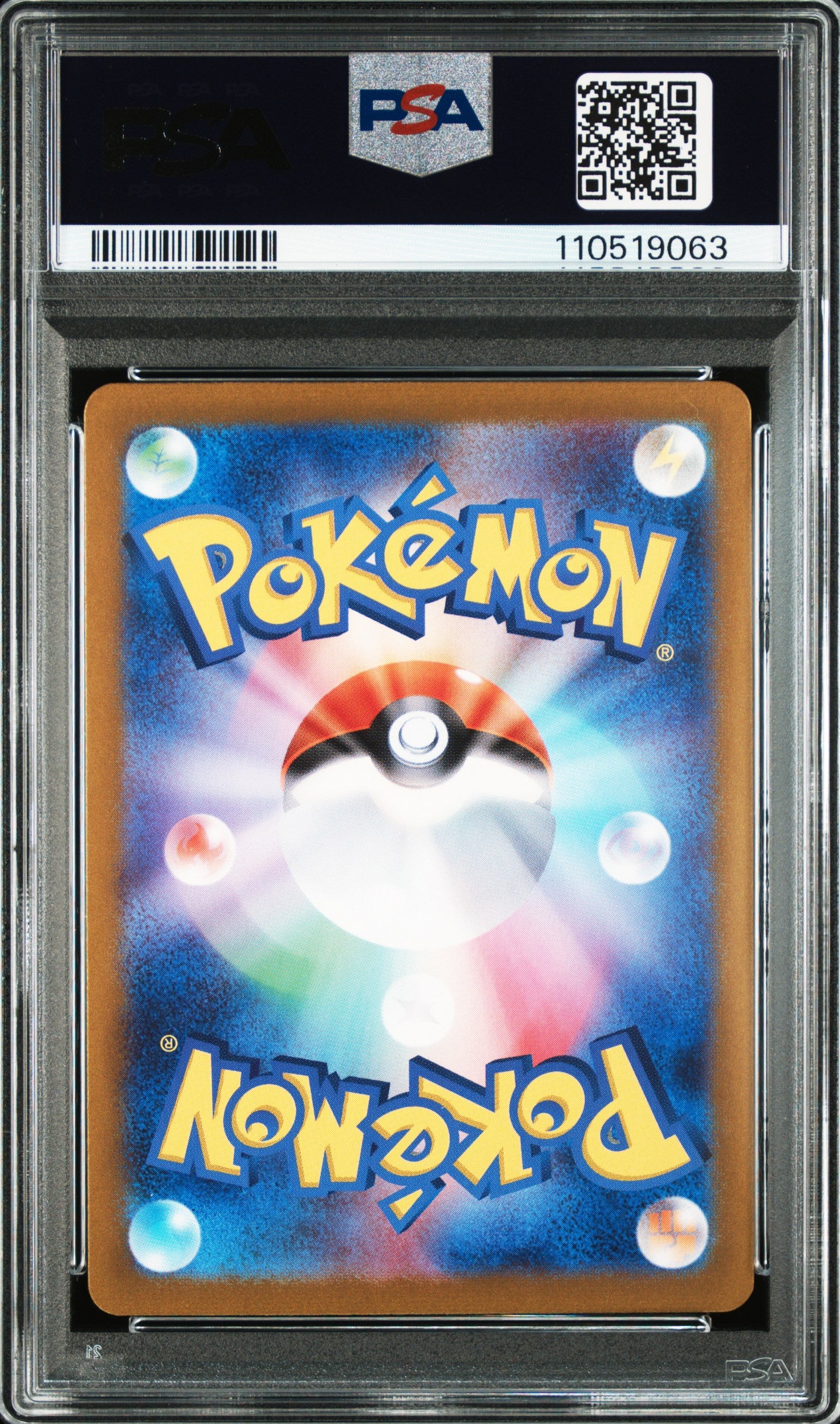 Pokémon trading card in a protective case with FSA grading label