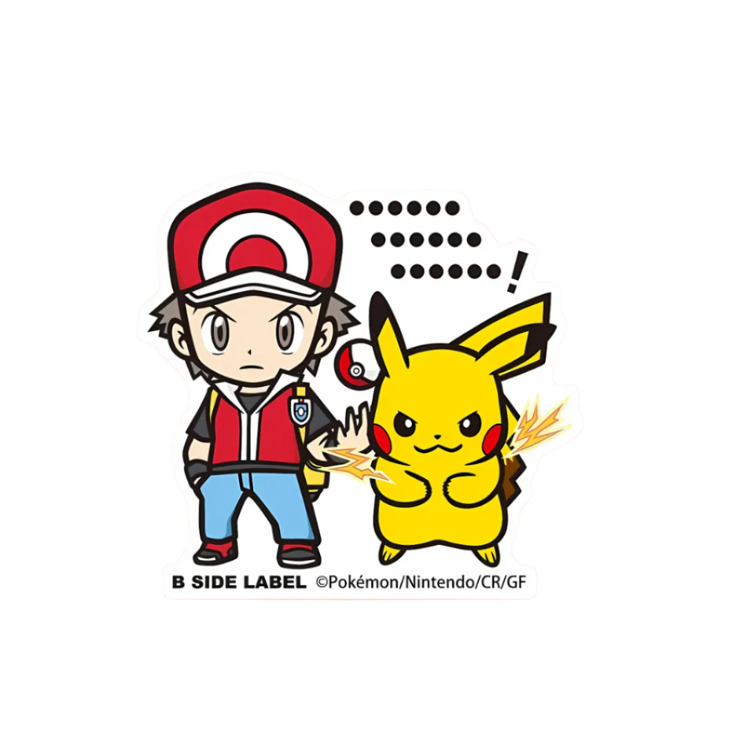 B-Side Label Sticker: Pokemon - Red & Pikachu