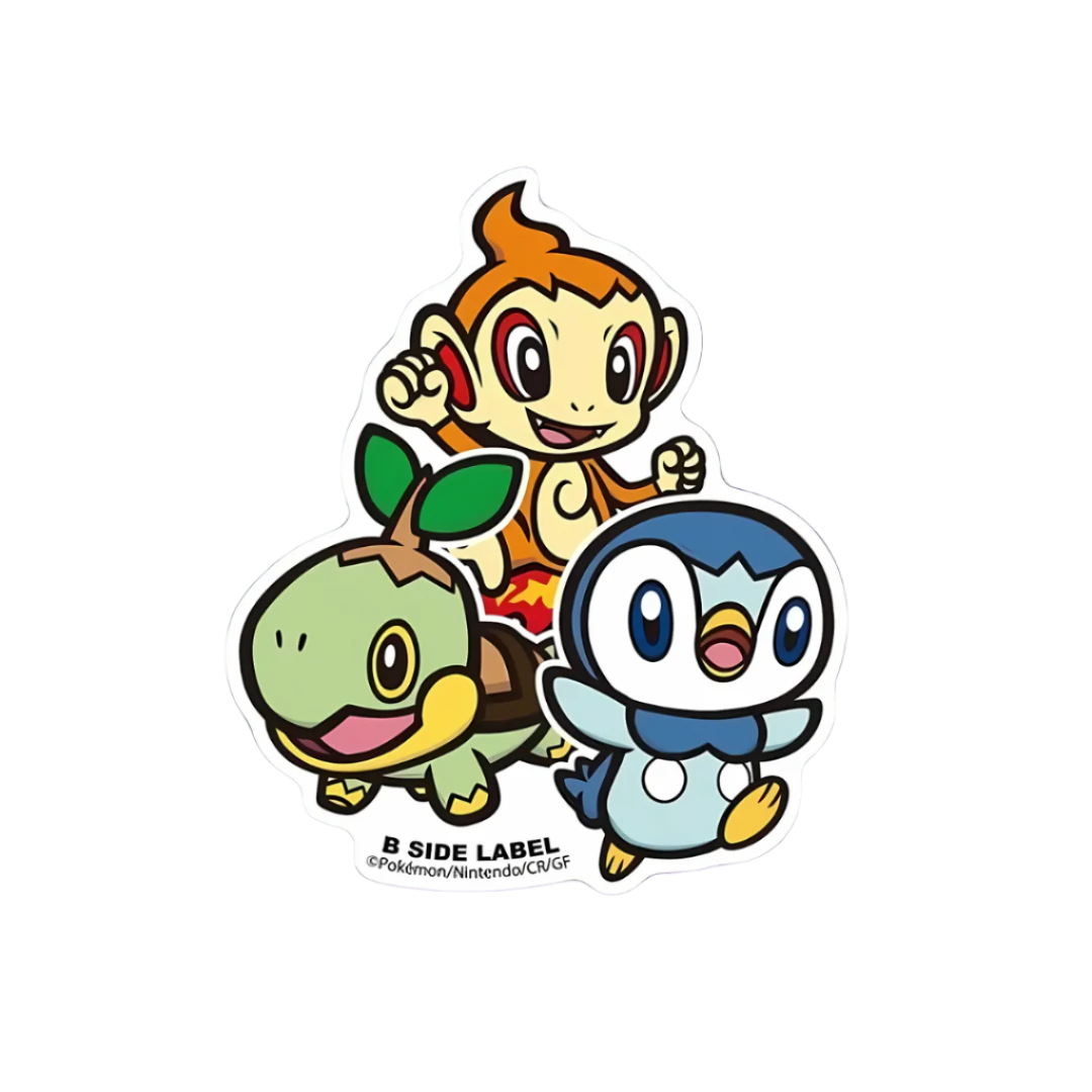 B-Side Label Sticker: Pokemon - Turtwig & Chimchar & Piplup