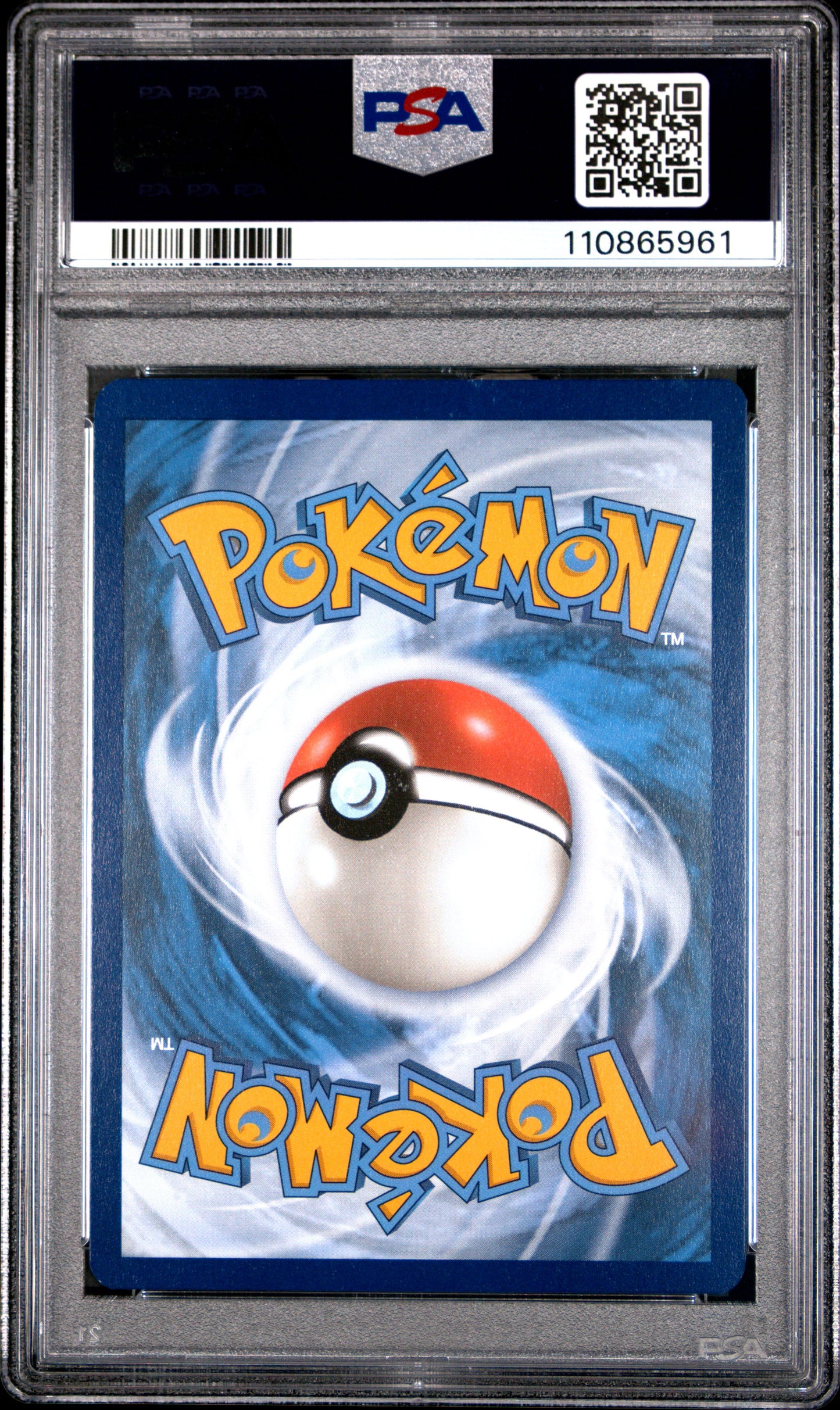 Pokémon trading card in a protective case with a PSA label.