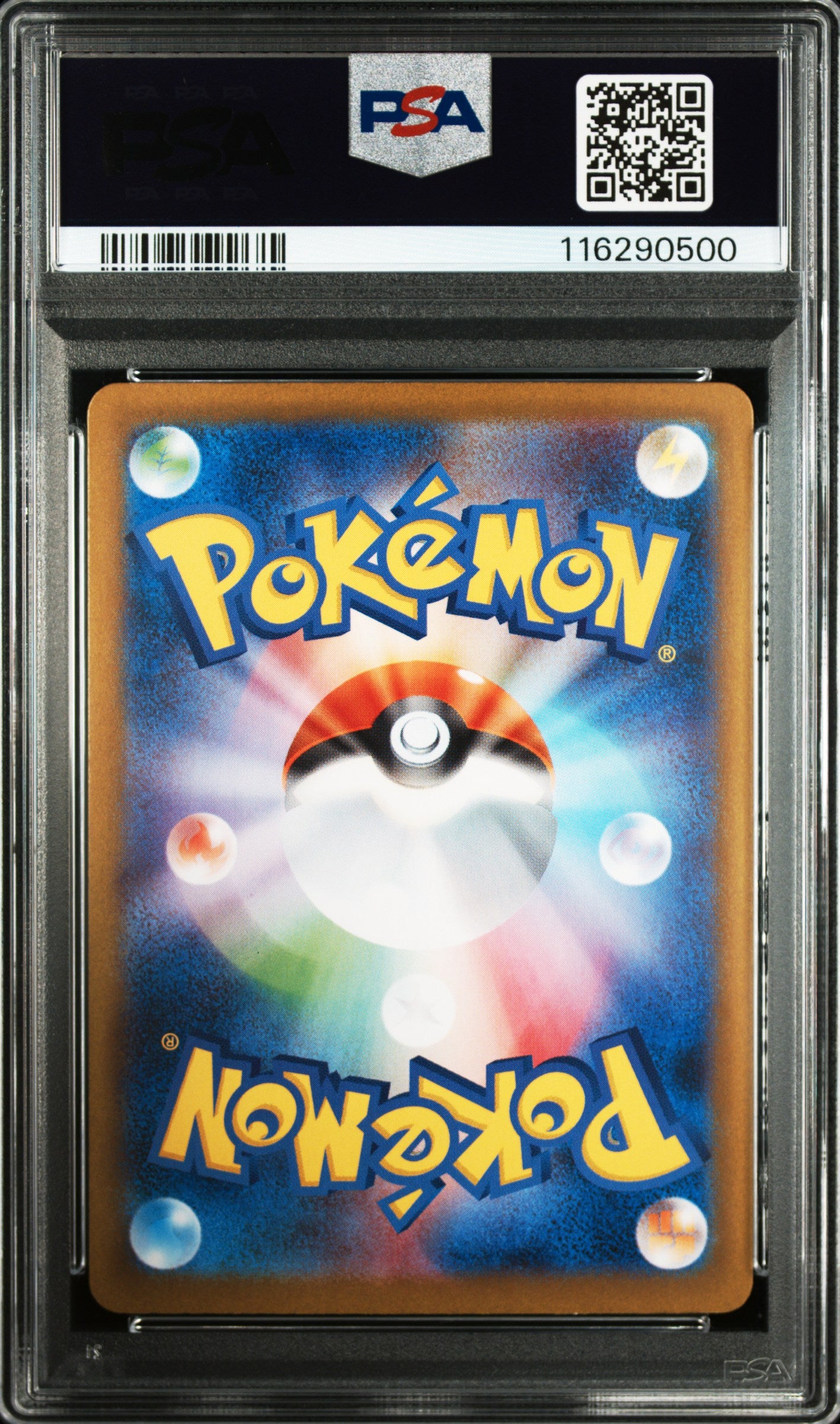 Pokémon trading card in a protective case with FSA grading label