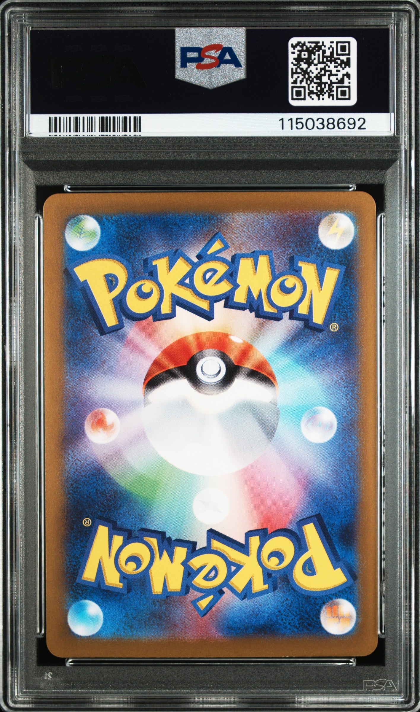 Pokémon trading card in a protective case with FSA certification label