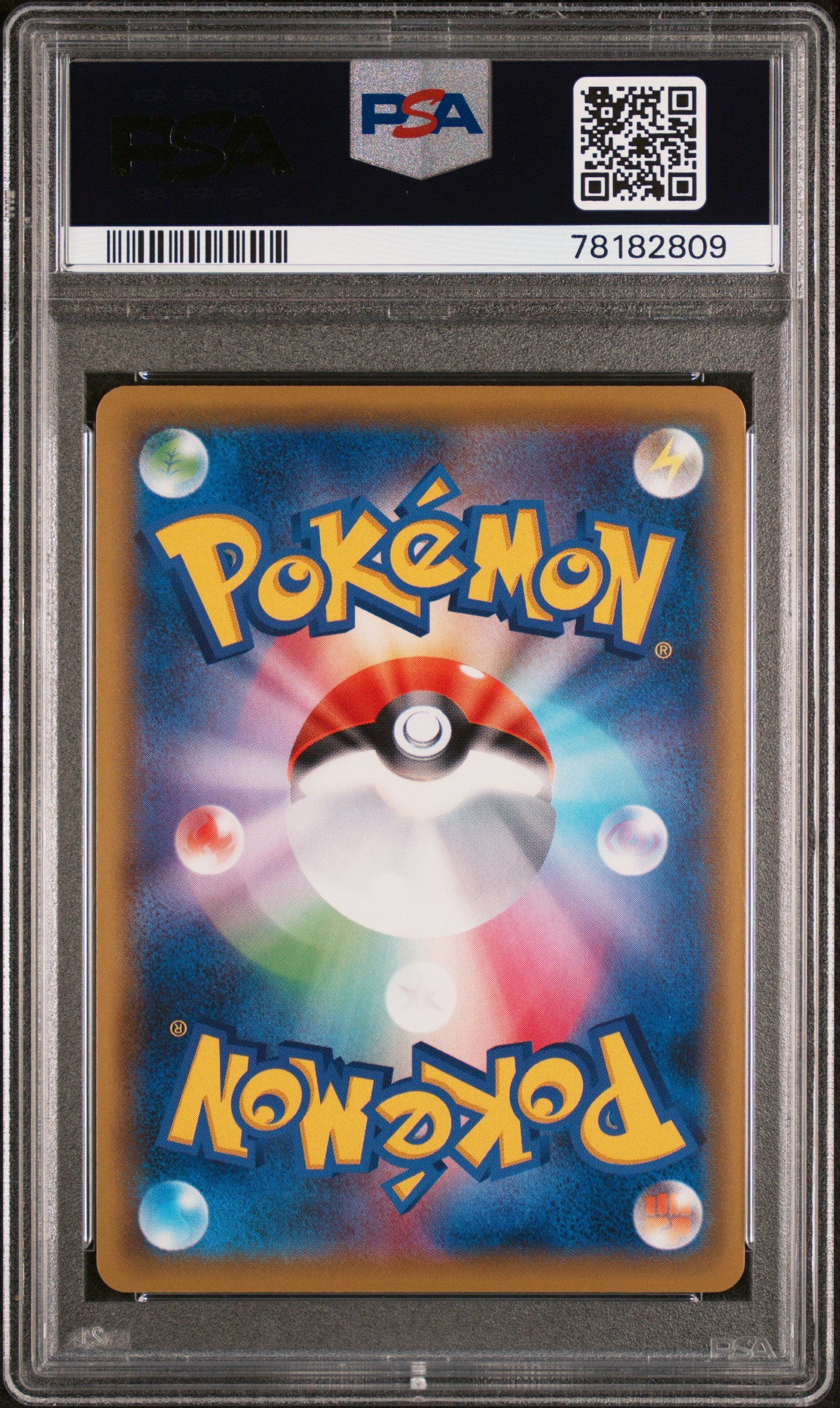 Pokémon trading card in a protective case with FSA grading label