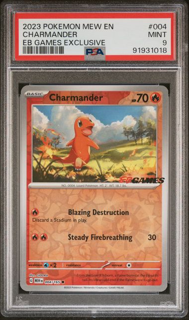 Charmander 004/165 PSA 9 Pokemon EB Games Exclusive Promo English Panfried Cards Charmander 004/165 PSA 9 Pokemon EB Games Exclusive Promo English Panfried Cards