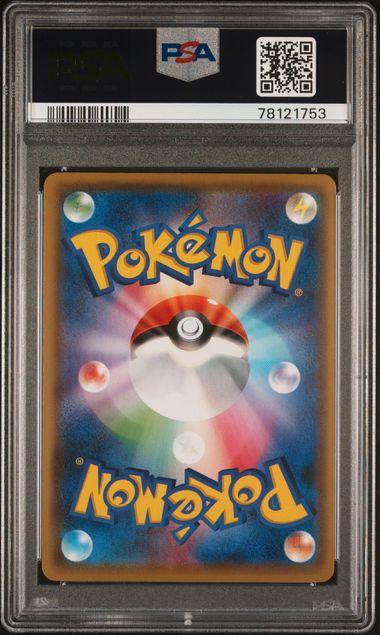 Pokémon trading card in a protective case with FSA grading label