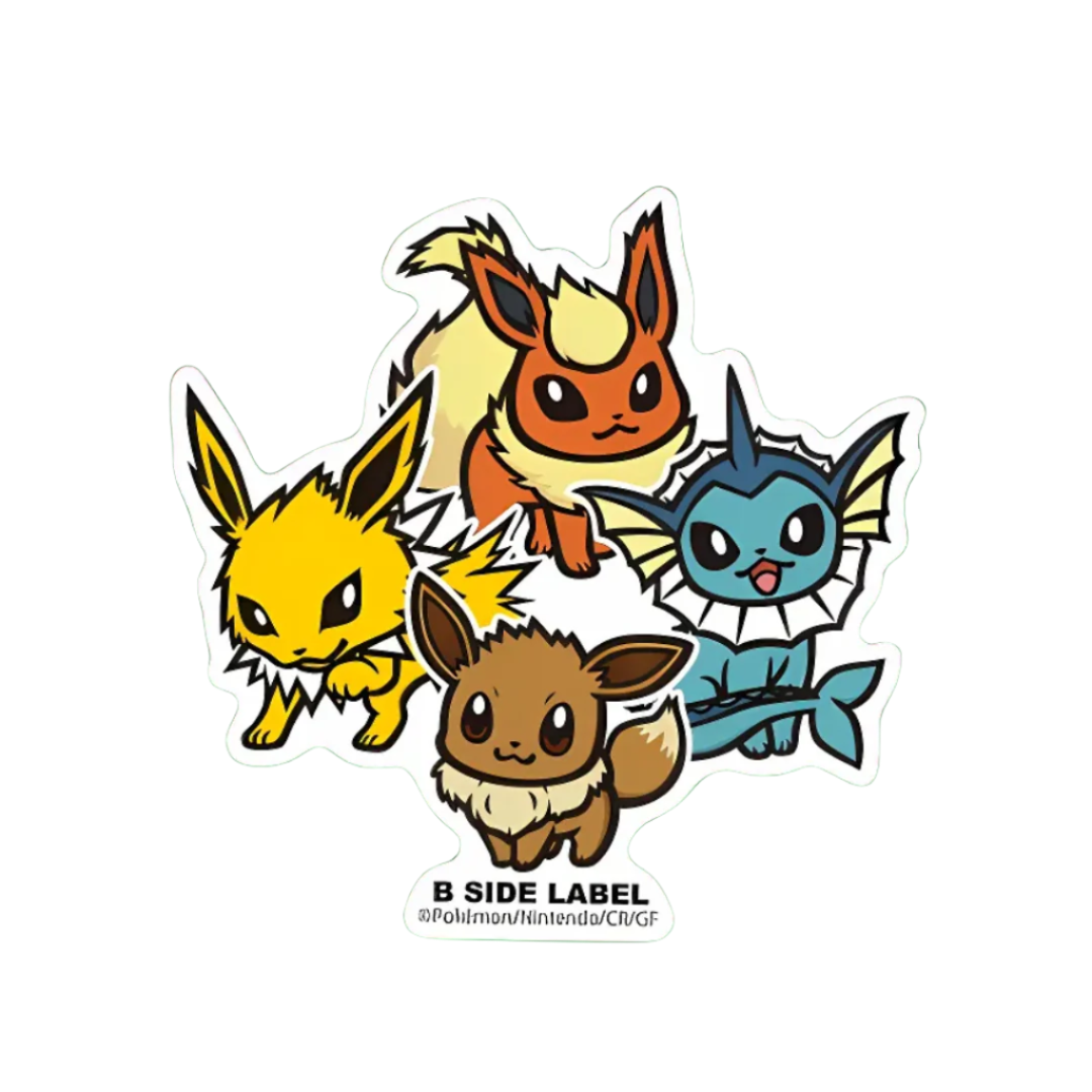 B-Side Label Sticker: Pokemon - Eevee & Flareon & Vaporeon & Jolteon