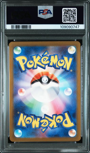 Pokémon trading card in a PSA protective case with a visible QR code.