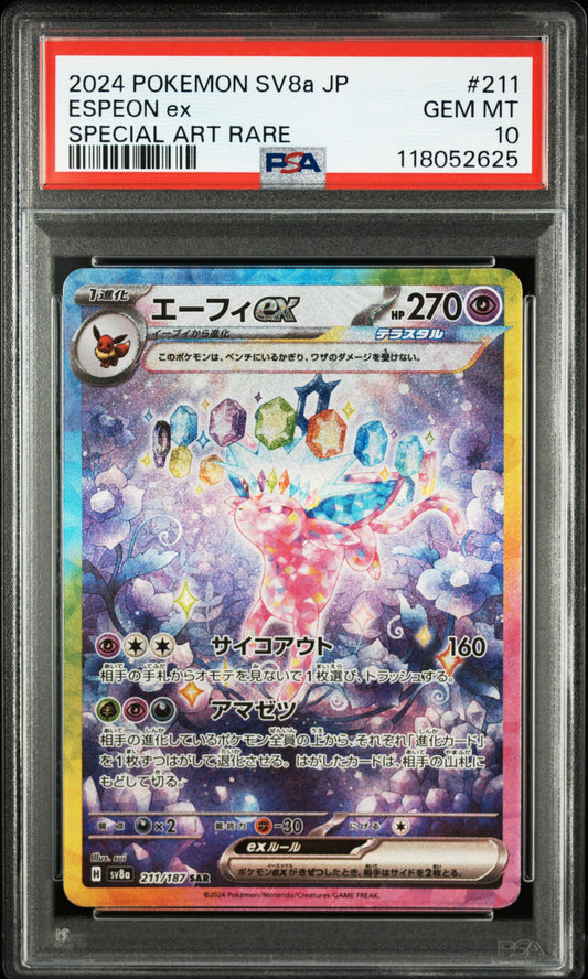 Pokémon trading card in a protective case with a PSA label