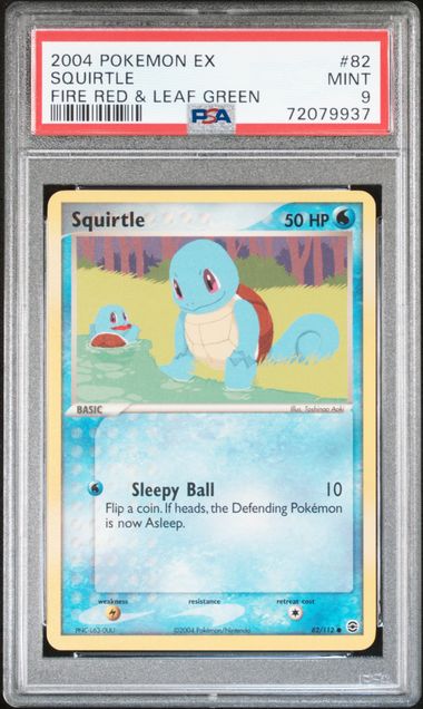 Squirtle 82/112 PSA 9 Pokemon Fire Red & Leaf Green